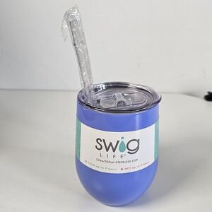 Swig Life Blue Stemless Cup Stainless Steel Triple Insulated
